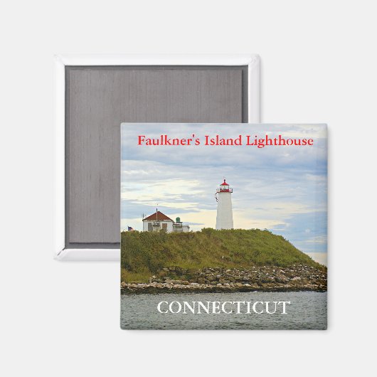 Faulkner's Island Lighthouse, Connecticut Magnet (Voorkant / Achterkant)