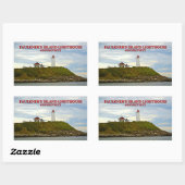 Faulkners Island Lighthouse, Connecticut Rechthoekige Sticker (Vel)