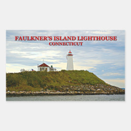 Faulkners Island Lighthouse, Connecticut Rechthoekige Sticker