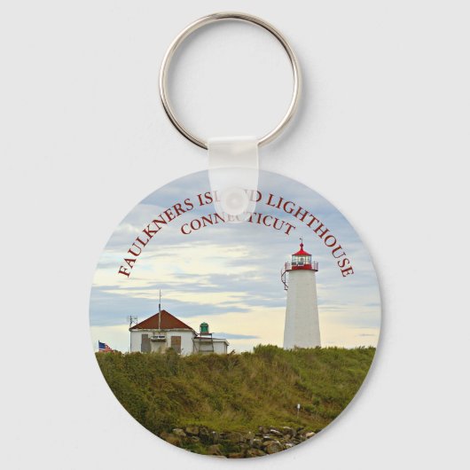 Faulkners Island Lighthouse, Connecticut Sleutelha Sleutelhanger (Voorkant)