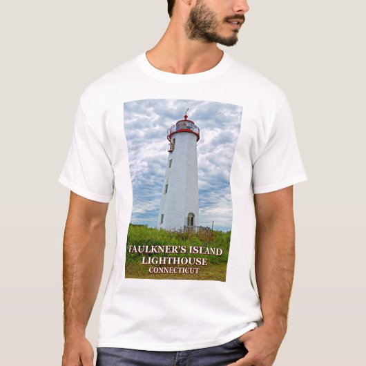 Faulkner's Island Lighthouse, Connecticut T-shirt (Voorkant)