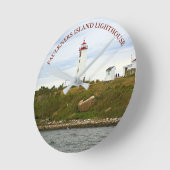 Faulkners Island Lighthouse, CT Wall Clock Ronde Klok (Hoek)
