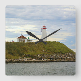 Faulkners Island Lighthouse, CT Wall Clock Vierkante Klok