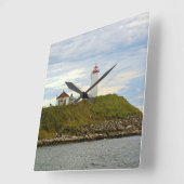Faulkners Island Lighthouse, CT Wall Clock Vierkante Klok (Hoek)