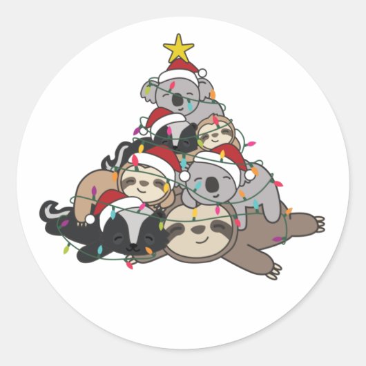 Fault Koala Skunk Kerstmis Ronde Sticker (Voorkant)