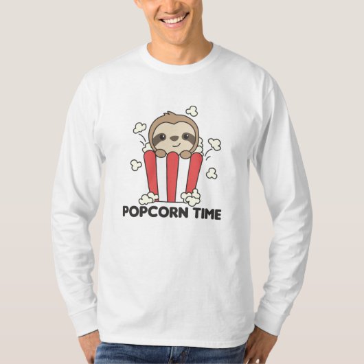Fault Popcorn Time Funny Animals in Essen T-shirt (Voorkant)