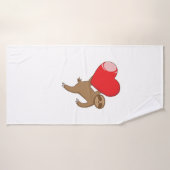 Faultier mit Herz "Ich liebe Faultiere" Badhanddoek (Badhanddoek)