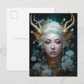 Faun Elf Vrouw Fantasy Kunst Briefkaart (Voorkant / Achterkant)