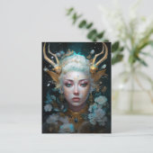 Faun Elf Vrouw Fantasy Kunst Briefkaart (Staand voorkant)