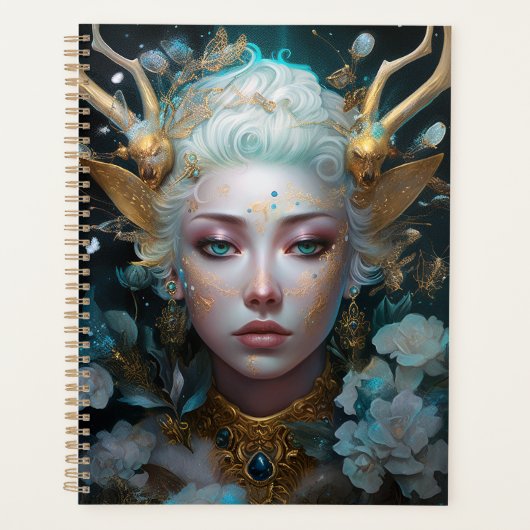 Faun Elf Vrouw Fantasy Kunst Planner (Voorkant)