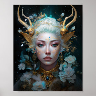 Faun Elf Vrouw Fantasy Kunst Poster