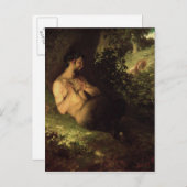 Faun en Nymph, 1868 Briefkaart (Voorkant / Achterkant)
