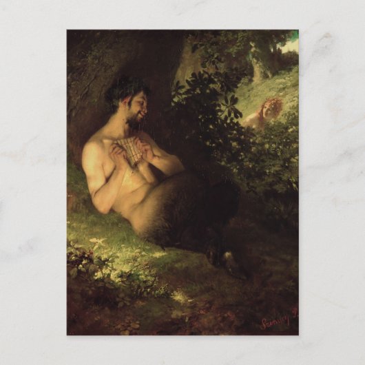 Faun en Nymph, 1868 Briefkaart (Voorkant)