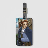 Faun Gehoornde Fae Fantasie Bagagelabel (Voorkant (verticaal))