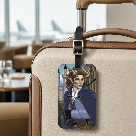 Faun Gehoornde Fae Fantasie Bagagelabel