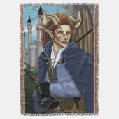 Faun Gehoornde Fae Fantasie Deken (Voorkant Verticaal)