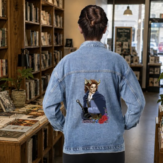 Faun Gehoornde Fae Fantasie Denim Jacket