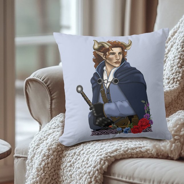 Faun Gehoornde Fae Fantasie  Kussen (Creator heeft geüpload)