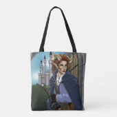 Faun Gehoornde Fae Fantasie Tote Bag (Achterkant)