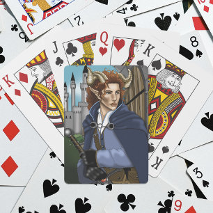 Faun Gehoornde Fae Fantasy  Pokerkaarten