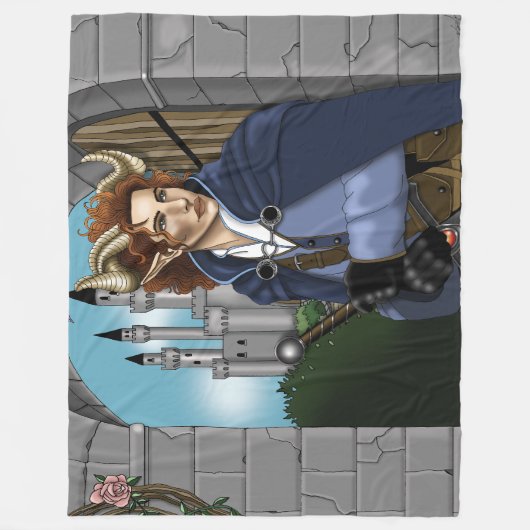 Faun Horned Fae Fantasy  Fleece Deken (Voorkant)