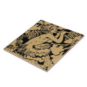  faun met fluit in druivenstokken tegeltje (Zijkant)