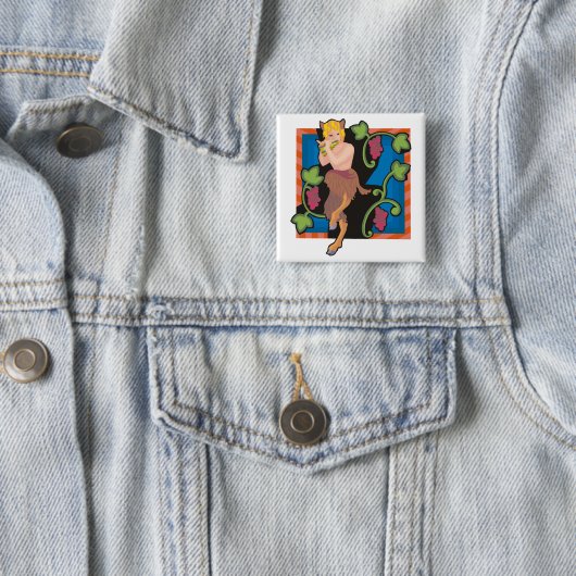 Faun Vierkante Button 5,1 Cm (In situ)