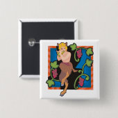 Faun Vierkante Button 5,1 Cm (Voorkant /achterkant)