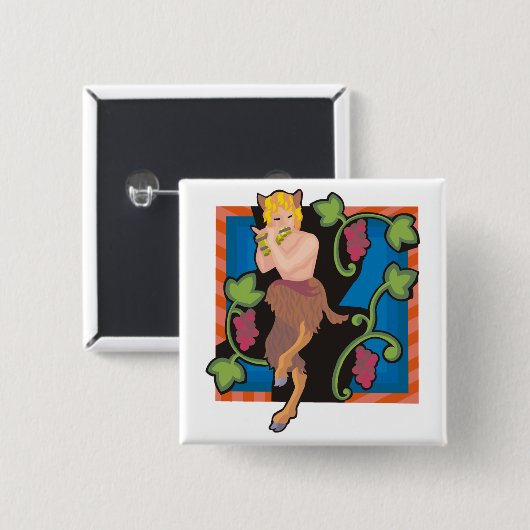 Faun Vierkante Button 5,1 Cm (Voorkant /achterkant)