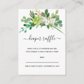 FAUNA WATERVERF BABY SHOWER DIAPER RAFFLE TICKET INFORMATIEKAARTJE (Voorkant)