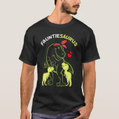 Fauntiesaurus Fauntie 2 Kinder dinosaur tante oom  T-shirt (Voorkant)