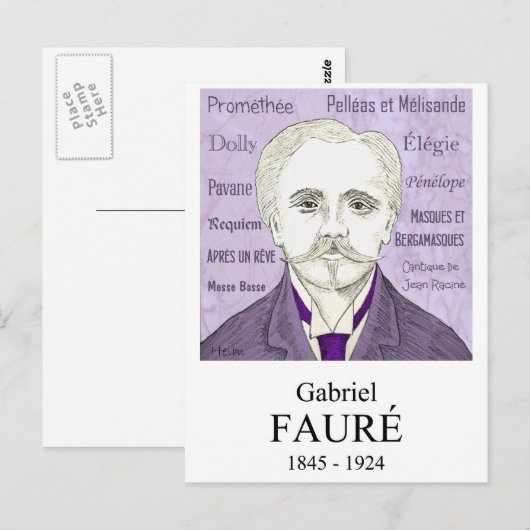 Fauré Briefkaart (Voorkant / Achterkant)