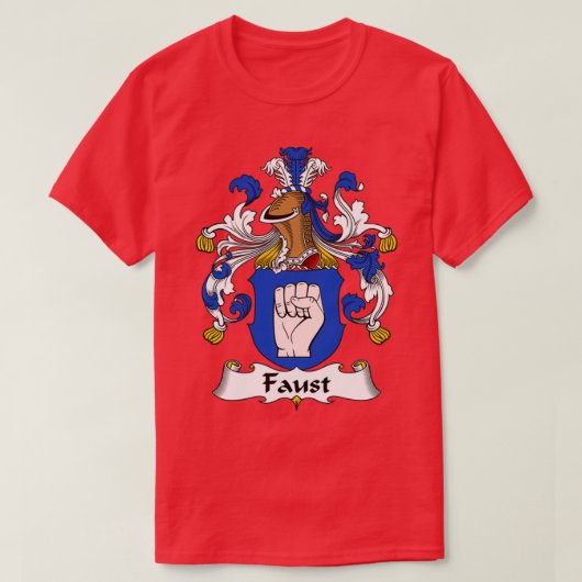 Faust Coat of Arms Family Crest T-shirt (Design voorkant)