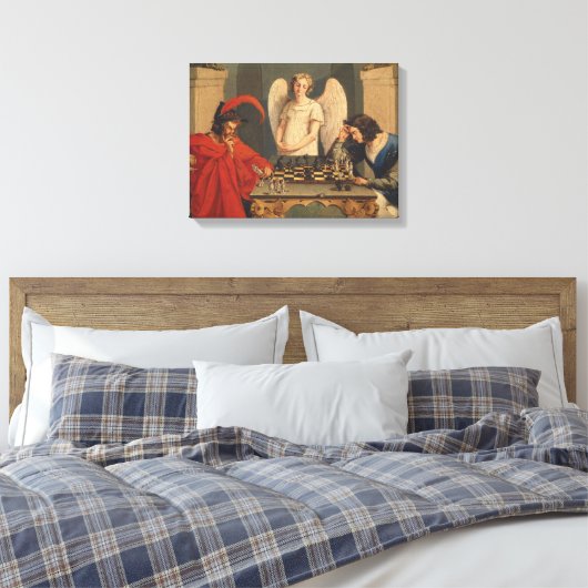 Faust en Mephistopheles die kaas afspelen Canvas Afdruk (Insitu (Slaapkamer))