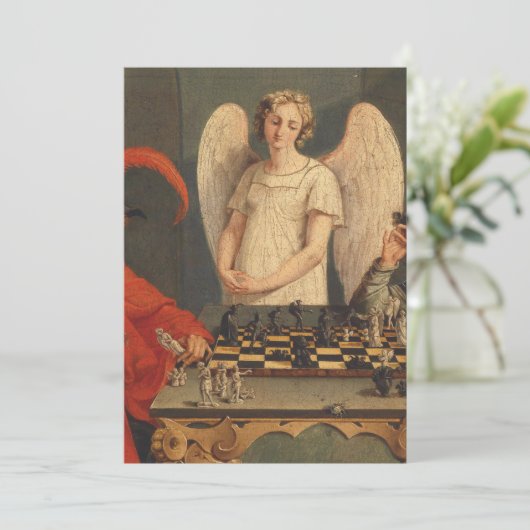 Faust en Mephistopheles die kaas afspelen Kaart (Staand voorkant)