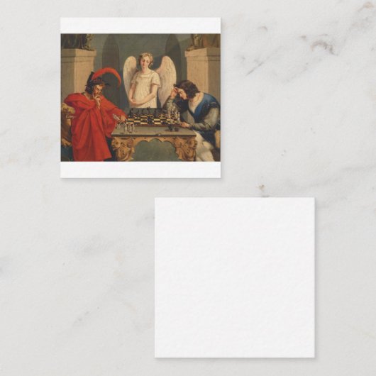 Faust en Mephistopheles die kaas afspelen Vierkante Visitekaartje (Voorkant / Achterkant)