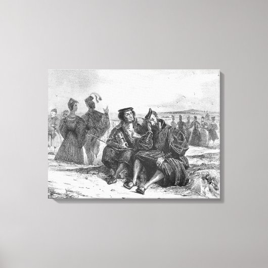 Faust en Wagner in gesprek Canvas Afdruk (Voorkant)