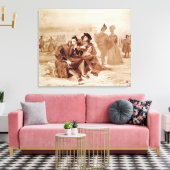 Faust en Wagner in gesprek in Canvas Afdruk (Insitu (Woonkamer))