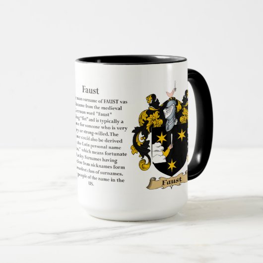 Faust Family Coat of Arms Mok (Voorkant rechts)