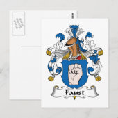 Faust Family Crest Briefkaart (Voorkant / Achterkant)
