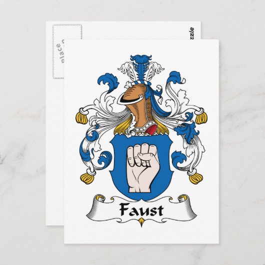 Faust Family Crest Briefkaart (Voorkant / Achterkant)