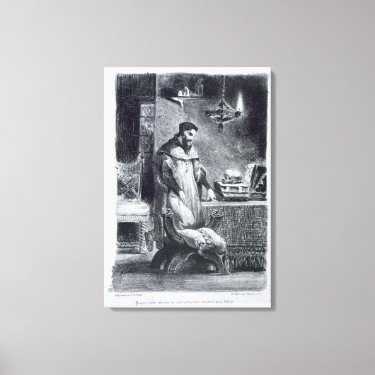 Faust in zijn studie, van Goethe's Faust, 1828. Canvas Afdruk (Voorkant)