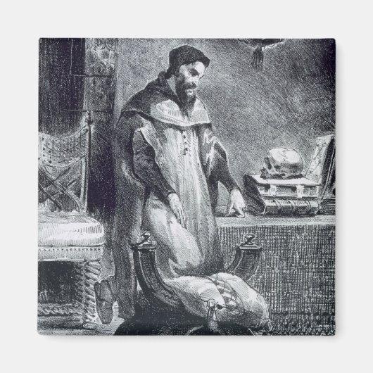 Faust in zijn studie, van Goethe's Faust, 1828. Magneet (Voorkant)