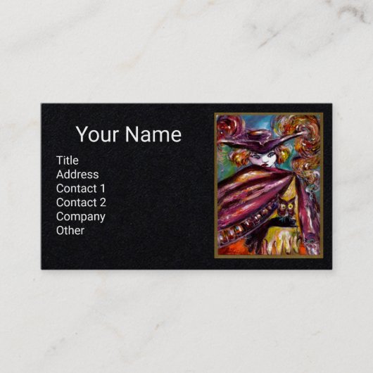 FAUST Mysteriel masker met Paars zwart zwart zwart Visitekaartje (Voorkant)