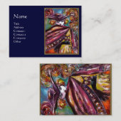 FAUST / mysterieus masker met kippen , Paars Visitekaartje (Voorkant / Achterkant)