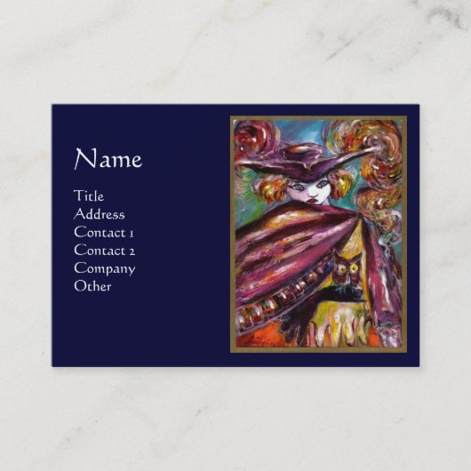 FAUST / mysterieus masker met kippen , Paars Visitekaartje (Voorkant)