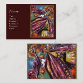 FAUST/mysterieus masker met ovale Paarse bruine za Visitekaartje (Voorkant / Achterkant)