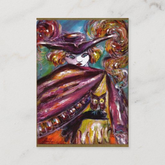 FAUST/mysterieus masker met Paars wit ijs Visitekaartje (Achterkant)