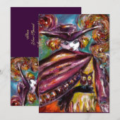 FAUST/mysterieus masker met Tricorn Costume Party Kaart (Voorkant / Achterkant)