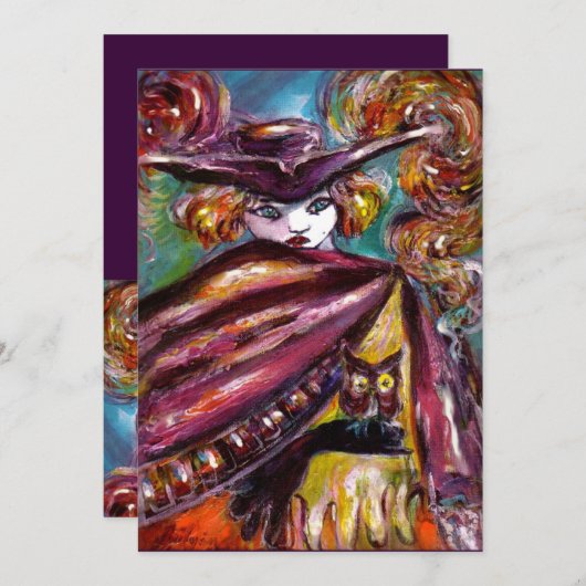 FAUST/mysterieus masker met Tricorn Costume Party Kaart (Voorkant / Achterkant)